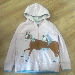 Mini Boden lined appliqué hoodie